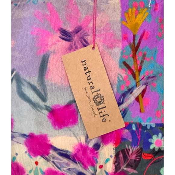 Natural Life NWT Pink Watercolor Patchwork Sanibel Kaftan Mini Dress Small - Picture 8 of 8